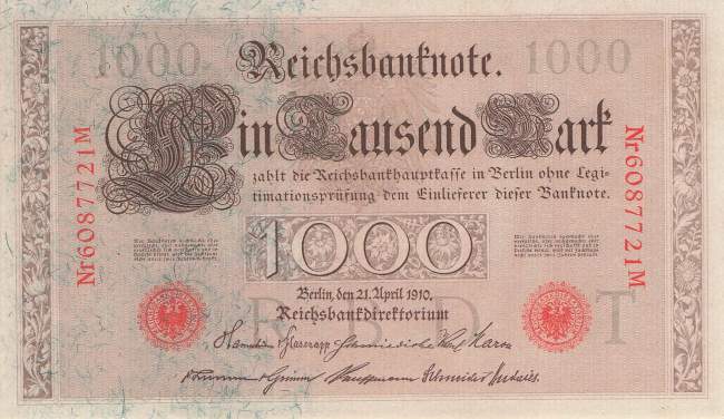 1000 Mark 1910 Ro.45c T/M